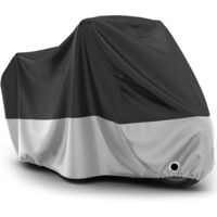 Passend Für Coavas – Wasserdichte Motorradabdeckung – 190t Oxford-gewebe, Wetterfest – Maße: 245 X 105 X 125 Cm – Schwarz Und Silber