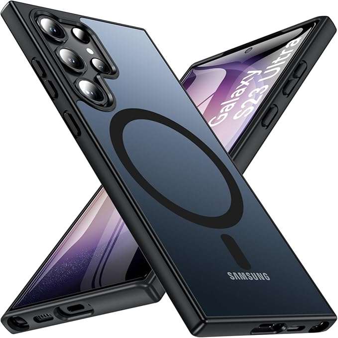 Hartschalenetui Für Samsung Galaxy S23 Ultra Matte Rückseite Schwarz