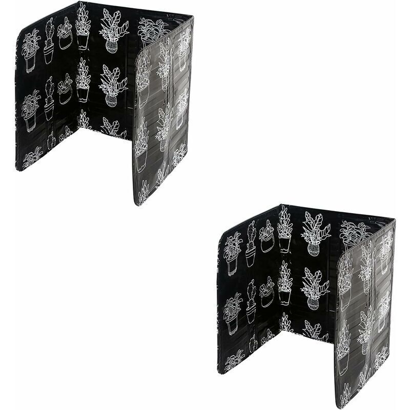 Küchen-faltbarer Plattenschutz, Aluminium, Faltbarer Spritzschutz, Anti-spritz-platte, Faltbare Kochplatte Für Küche, Kochplatte, Anti-spritz-displayschutz, 2 Stück, Schwarz