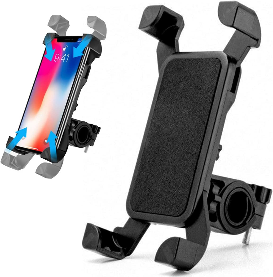 Motorrad-telefonhalter, Fahrrad-telefonhalter, Um 360 ° Drehbarer Telefon-motorrad-halter, Wackelkopf In Stabilem Zustand (schwarz)