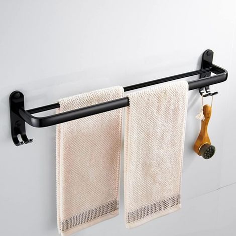 Handtuchhalter Fürs Badezimmer, Schwarze, Selbstklebende Wandhandtuchstangen Für S