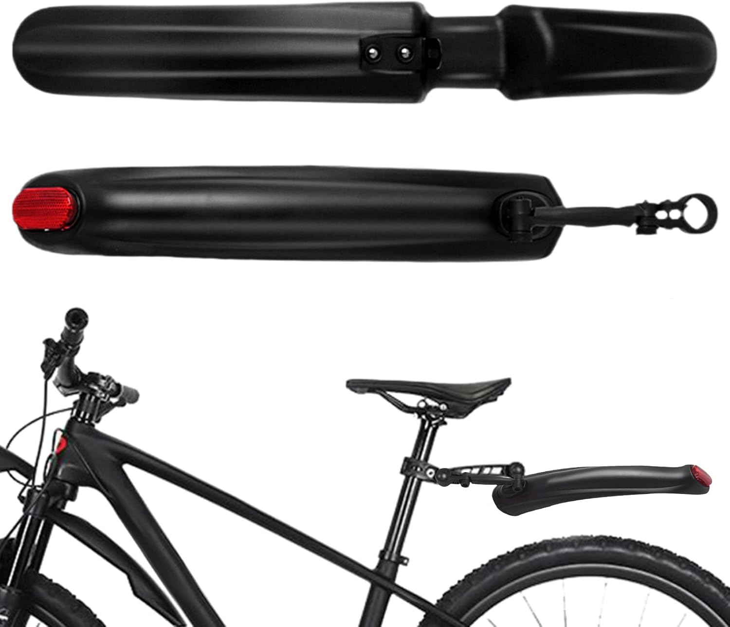 Wasserdichter Und Reflektierender Fahrradschutzblech, Verlängerte Hintere Abdeckung Für Straße, Schotter Und Regen, Outdoor-radbekleidung, 540 Cm, Schwarz
