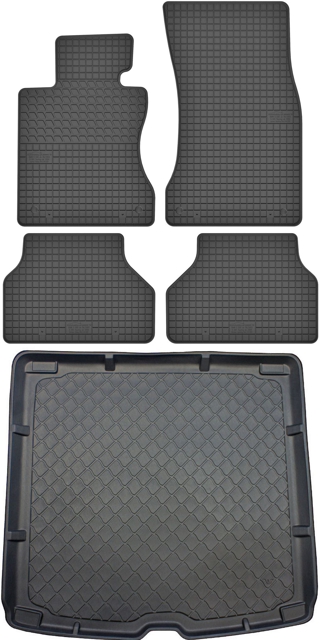 Bmw 5er E61 Touring Kombi (06.2004–2010) – Set: Gummifußmatten + Kofferraummatte