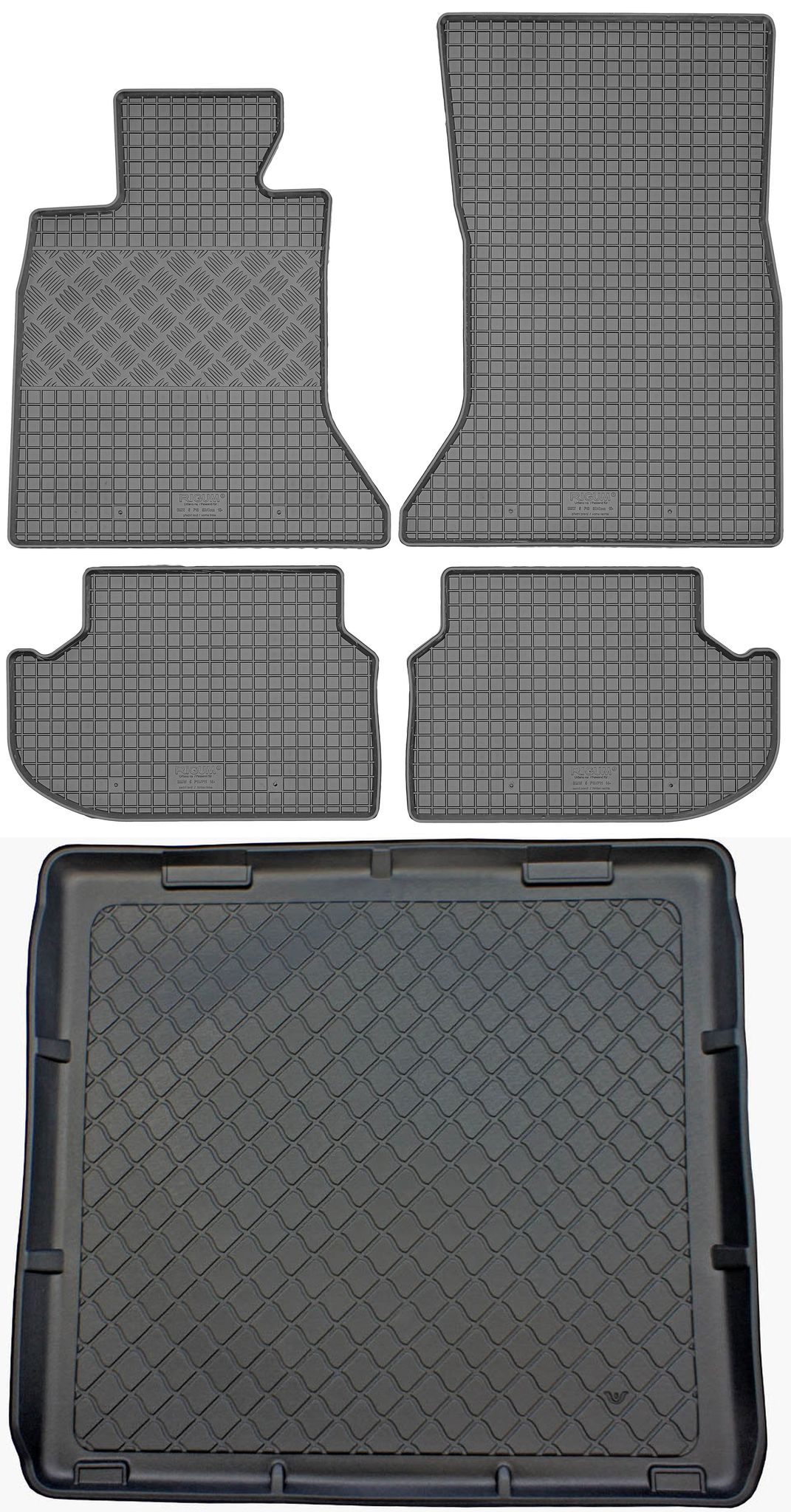 Bmw 5er F11 Touring Kombi (5-türer) Von 06.2013-04.2017 Set - Gummifußmatten + Kofferraummatte