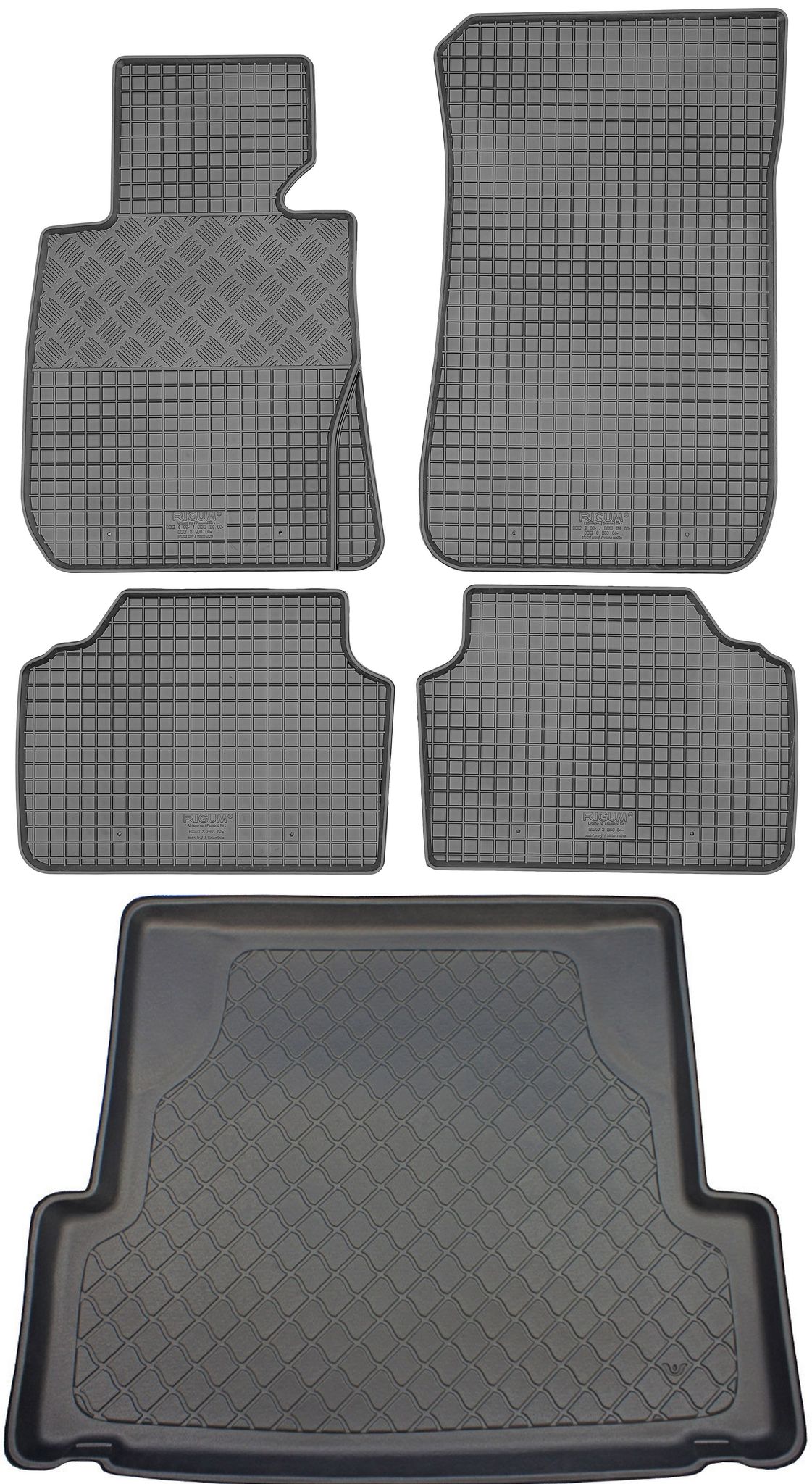 Bmw 3er E91 Touring Kombi (5-türer) Von 09.2005-11.2012 Set - Gummifußmatten + Kofferraummatte