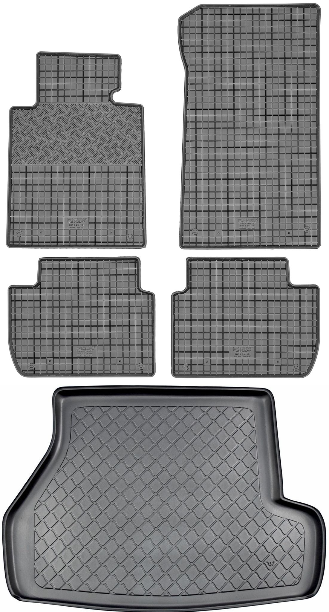 Bmw 3er E46 Touring Kombi (5-türer) Von 1998–2005.08. Set – Gummifußmatten + Kofferraummatte