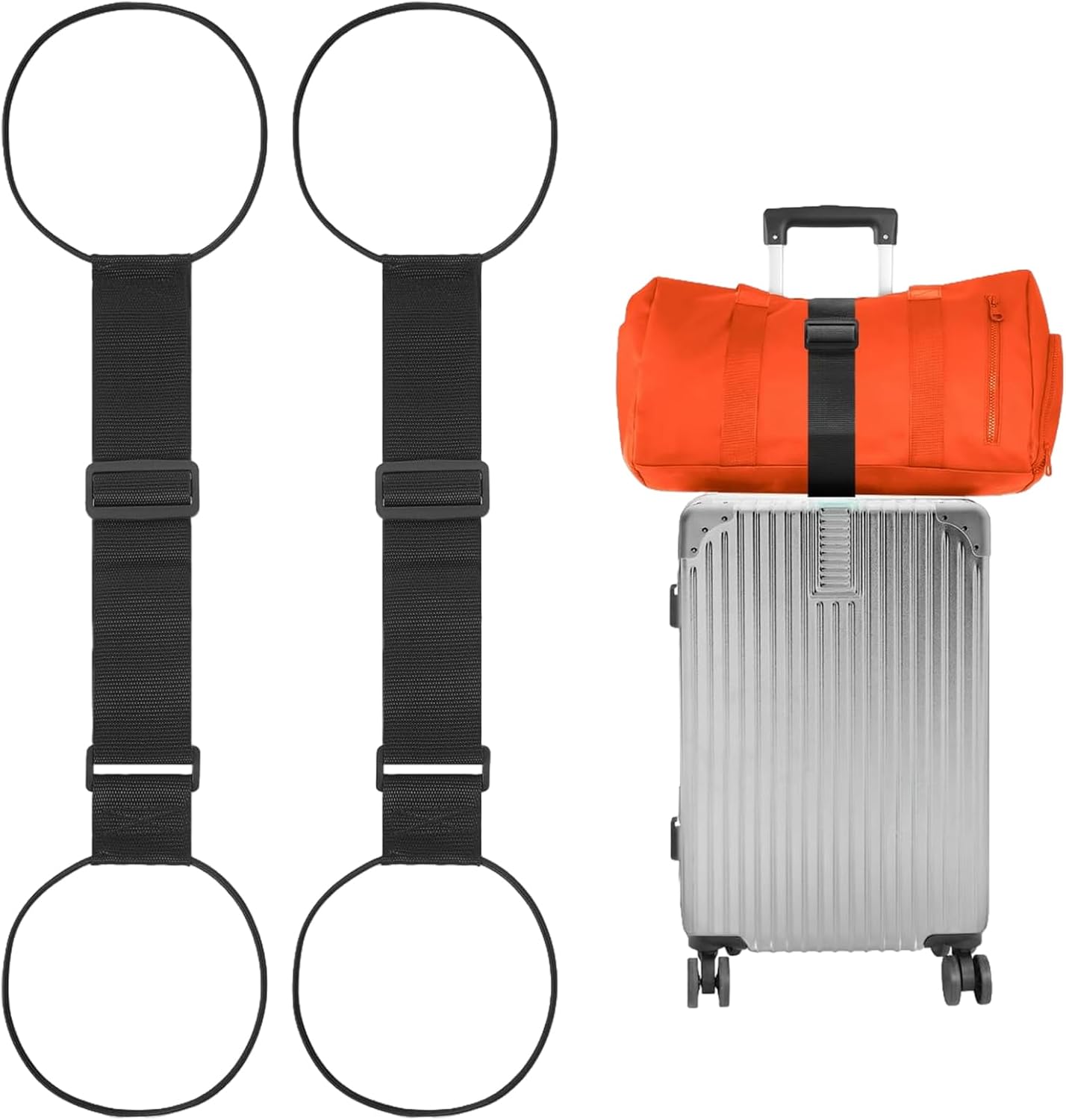 Elastische Gepäckbefestigungsgurte, Koffergurte (2er-pack), Verstellbare Elastische Gurte Für Koffer, Praktisches Reisezubehör, Schwarz