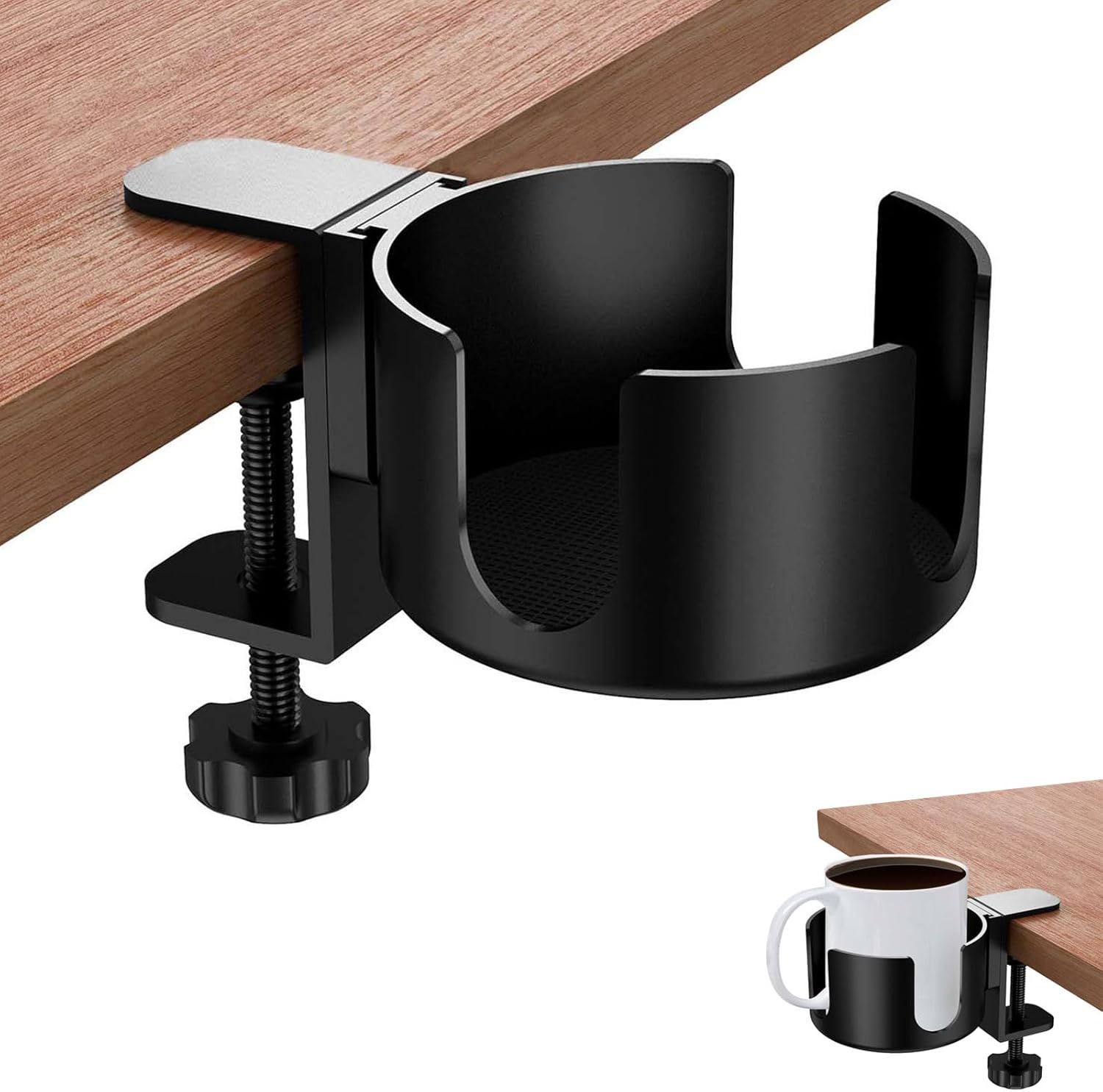Tisch-getränkehalter X2, Verstellbarer Tisch-flaschenhalter, Tisch-getränkehalter Aus Aluminiumlegierung, Tisch-getränkehalter Für Wasser, Kaffeetasse, Fruchtsaft (schwarz)