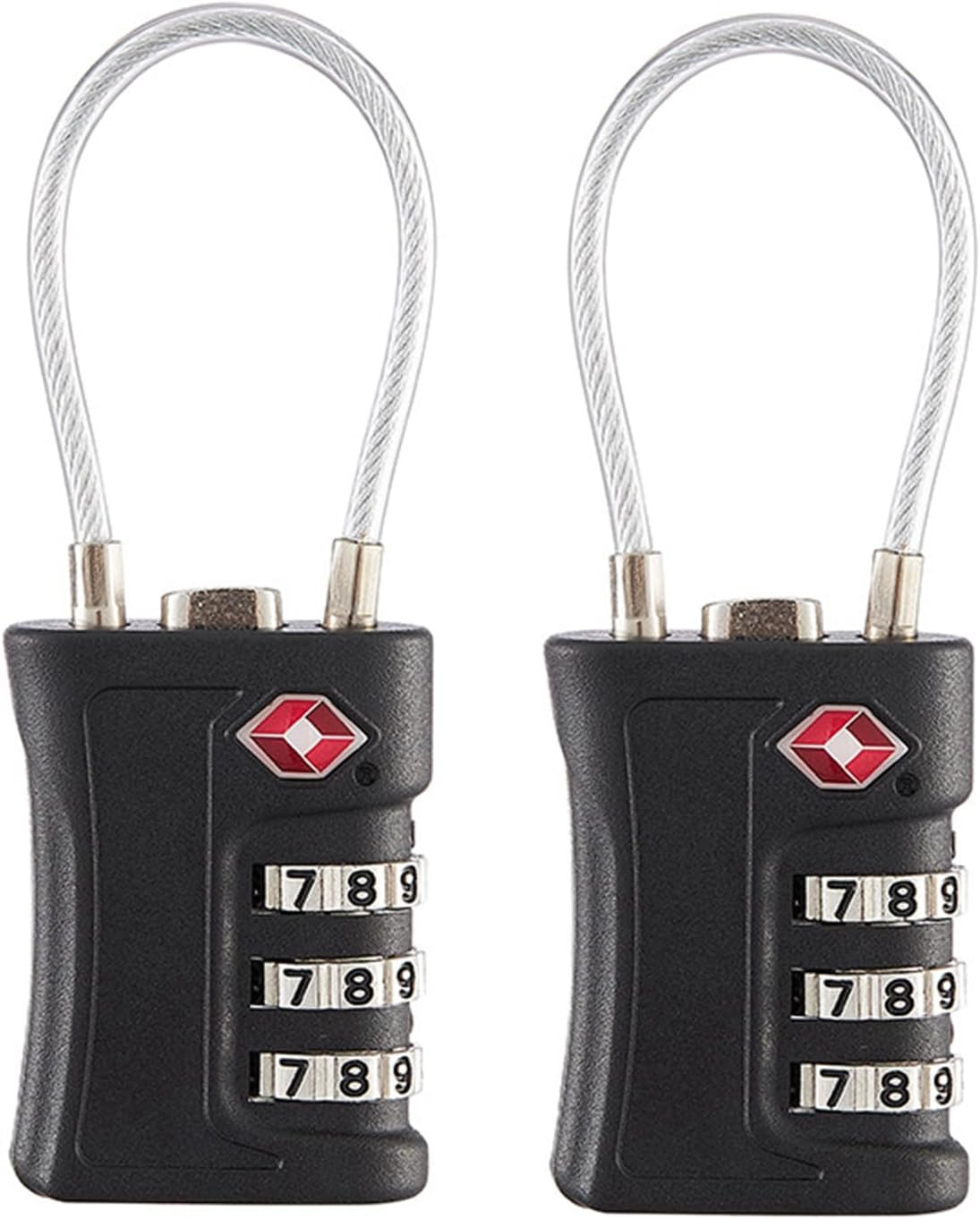 Zahlenschloss Für Koffer, Zahlenschloss Mit Code, Reisezubehör, Kleines Vorhängeschloss Für Koffer, Gepäck, Spind Im Fitnessstudio, Rucksack, Schränke (2 Schwarze Tsa-schlösser) (03)