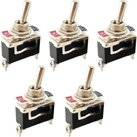 5er-pack Robuste 15a 250v Spst 2-polige Ein/aus-wippschalter Für Auto Oder Boot. Wasserdicht.