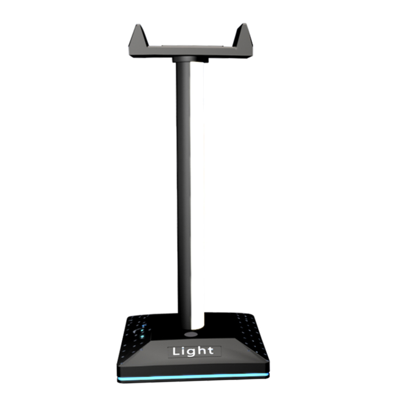 Schreibtischlampe Mit Rgb-kopfhörerhalter, Berührungssensor, Farbiger Beleuchtung — (25 Cm)