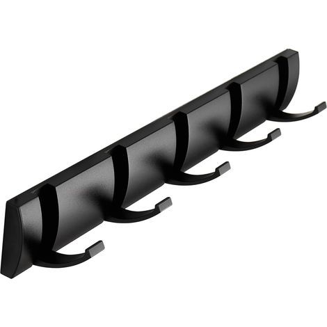 Wandgarderobe Mit Klapphaken. Platzsparend. Modern. Elegantes Klappdesign Für Mäntel, Handtaschen Und Schals (schwarz, 5 Haken).