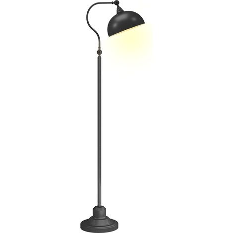 Drehbare Stehlampe Fürs Wohnzimmer, 180°-bogenleuchte Mit Verstellbarem Schirm. Fußschalter. 42 X 25,5 X 152 Cm. Schwarz.