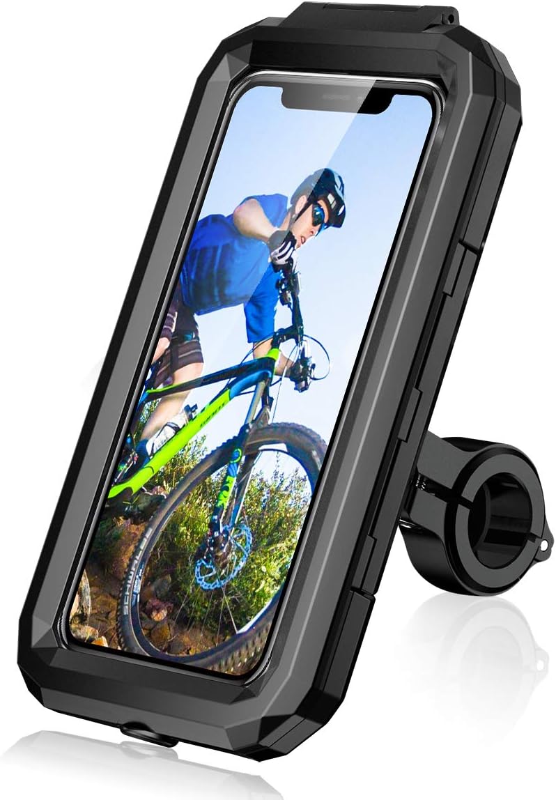 Fiets Motorfiets Scooter Telefoon Universal-touchscreen, Wasserdicht, 360° Drehbar, Mtb-stützhalterung Für 4,5–6,8 Zoll Smartphones (schwarz, L)