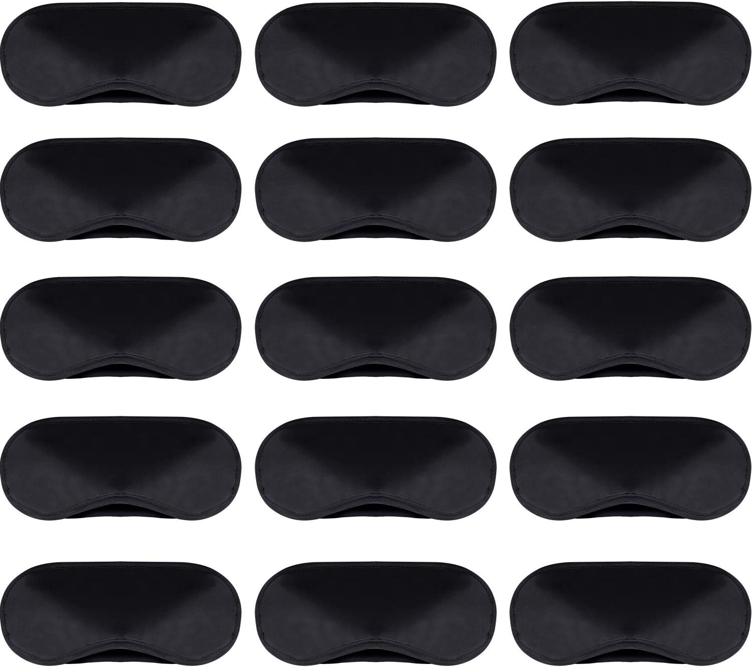 15er-pack Weiche Schlafmasken Mit Nasenpolster Und Verstellbarem Riemen Für Reisen Und Schlafen (schwarz).