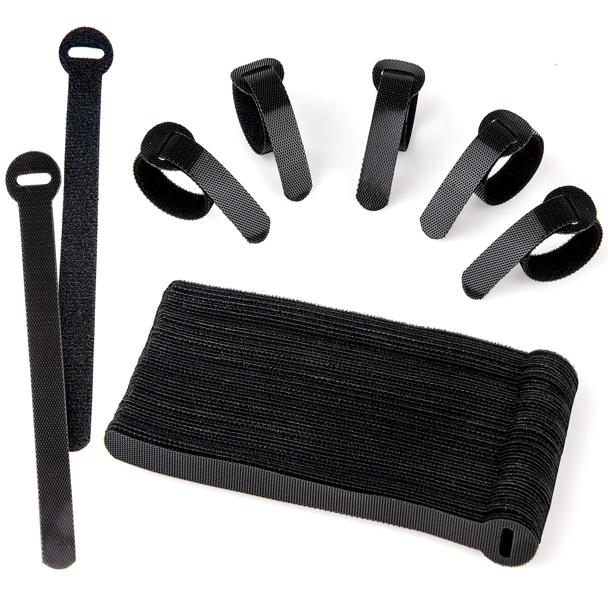 60er-pack Schwarze Wiederverwendbare Kabelbinder, Verstellbar Und Lösbar Für Pc-kabelmanagement, Kabelorganisation, Fernseher, Büro