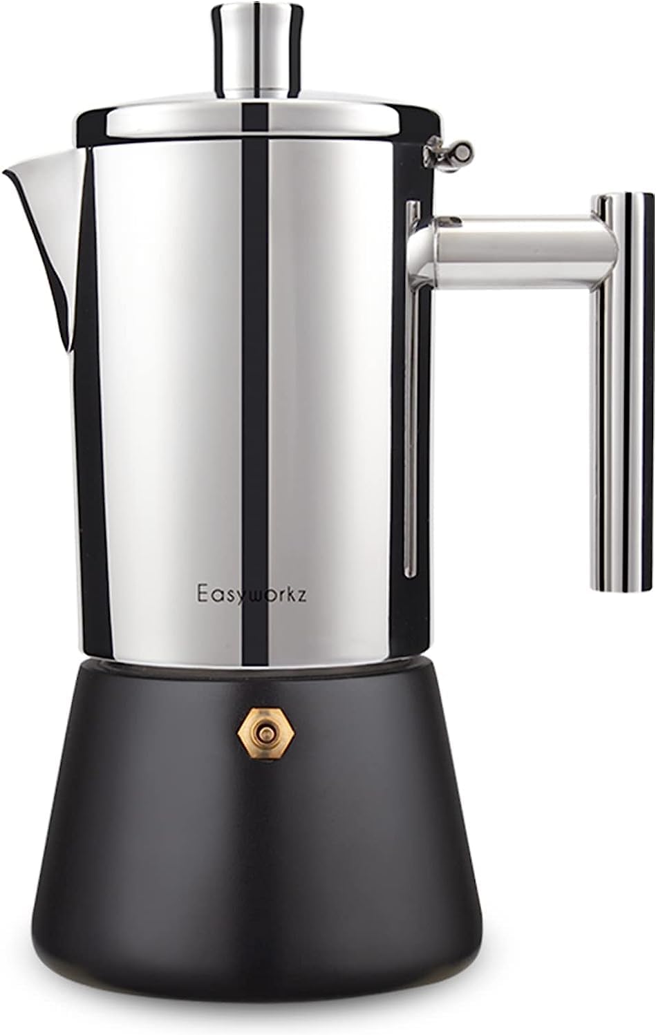 Diego Espressokocher, Italienische Kaffeemaschine, Edelstahl, Moka-kanne, Induktionsgeeignet, Schwarz, 520 Ml, 12 Tassen