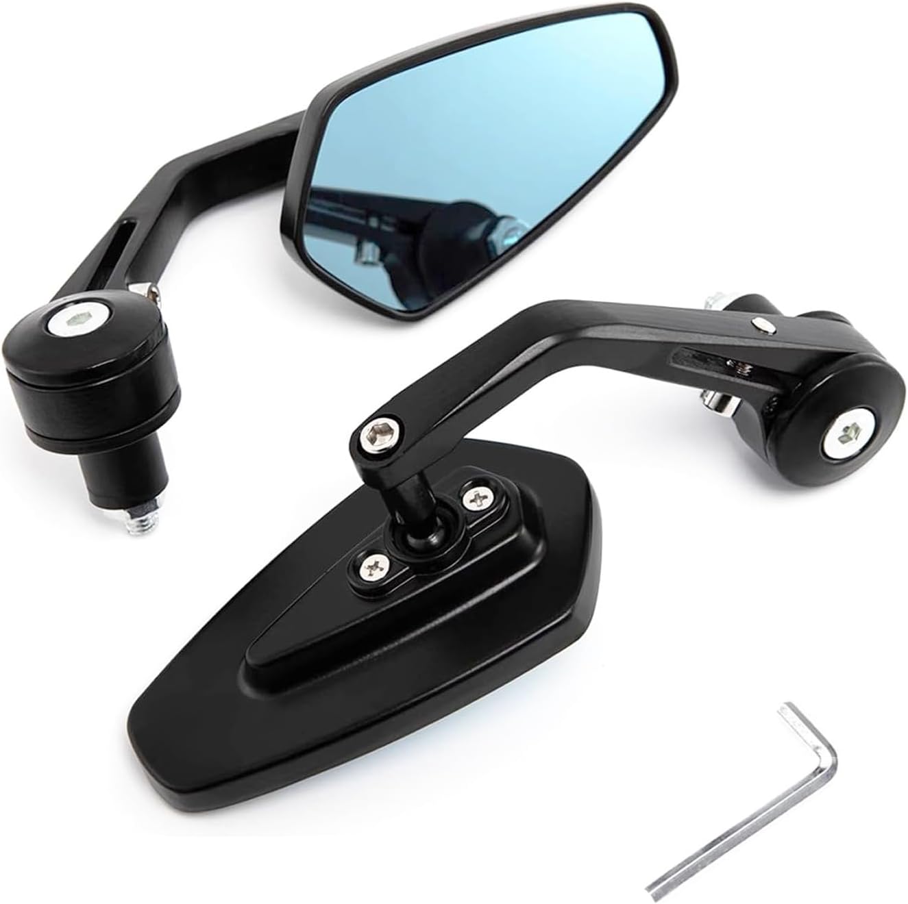 Motorradspiegel, Schwarze Cnc-gefräste Lenkerendenspiegel Aus Aluminium, Universeller 7/8"-lenkerspiegel (22 Mm), Hd-rückspiegel Mit Blendschutz, Geeignet Für Straßenmotorräder Und Roller