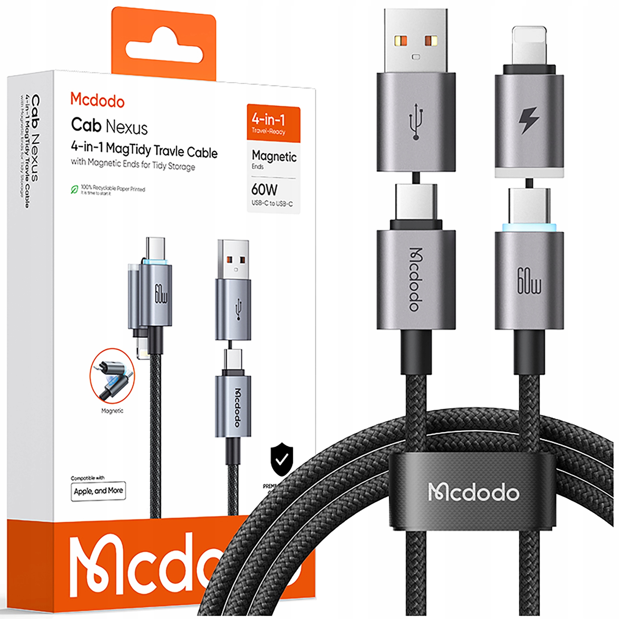 Mcdodo Usb-c-kabel, 4-in-1-schnellladefunktion Für Iphone 14 Und Macbook, 60 W, 1 M