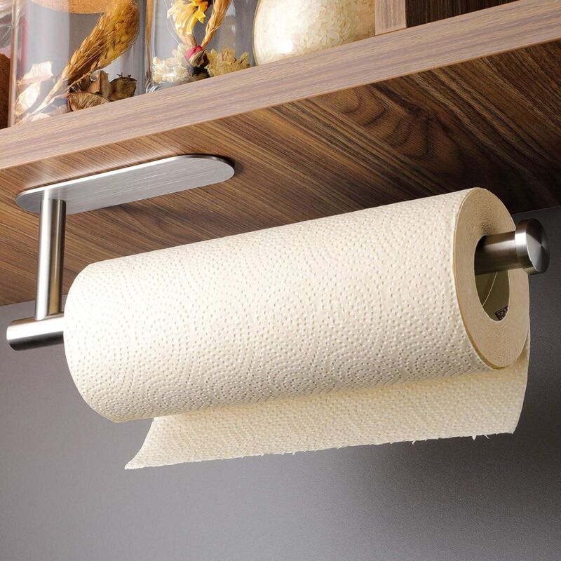 Papierhandtuchhalter – Unterbau-küchenrollenhalter, Selbstklebender Küchenpapierrollenhalter, Edelstahl Sus 304