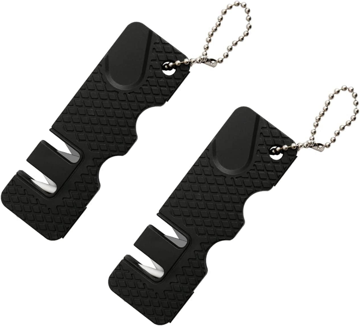 2 Stück Mini-messerschärfer, Stein, Messerschärfer, Outdoor-werkzeuge, Küche, Multifunktional, Tragbar, Mini-schleifstein Für Outdoor-reisen (schwarz)