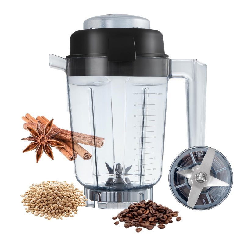 907 G (32 Oz) Behälter Für Trockenes, Gemahlenes Getreide (kompatibel Mit Verschiedenen Professionellen Mixern/vita Smith Exploration Series) Schwarz