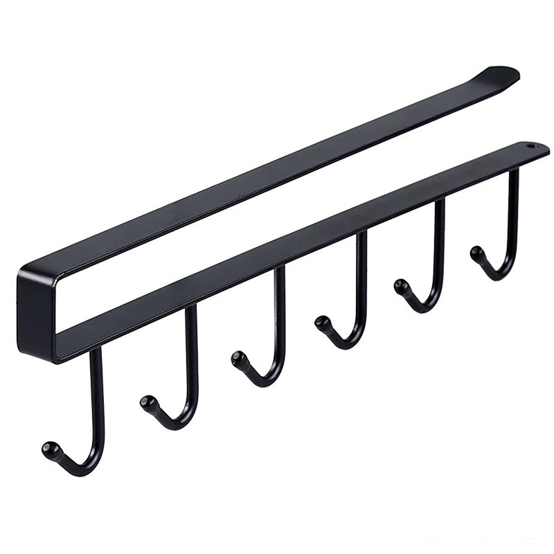 Set Mit 2 Haken Zur Aufbewahrung Von Tassen, Schränken, Küchenutensilien, Krawatten, Gürteln Und Schals, Hängeregal, Haken Unter Dem Schrank (schwarz)