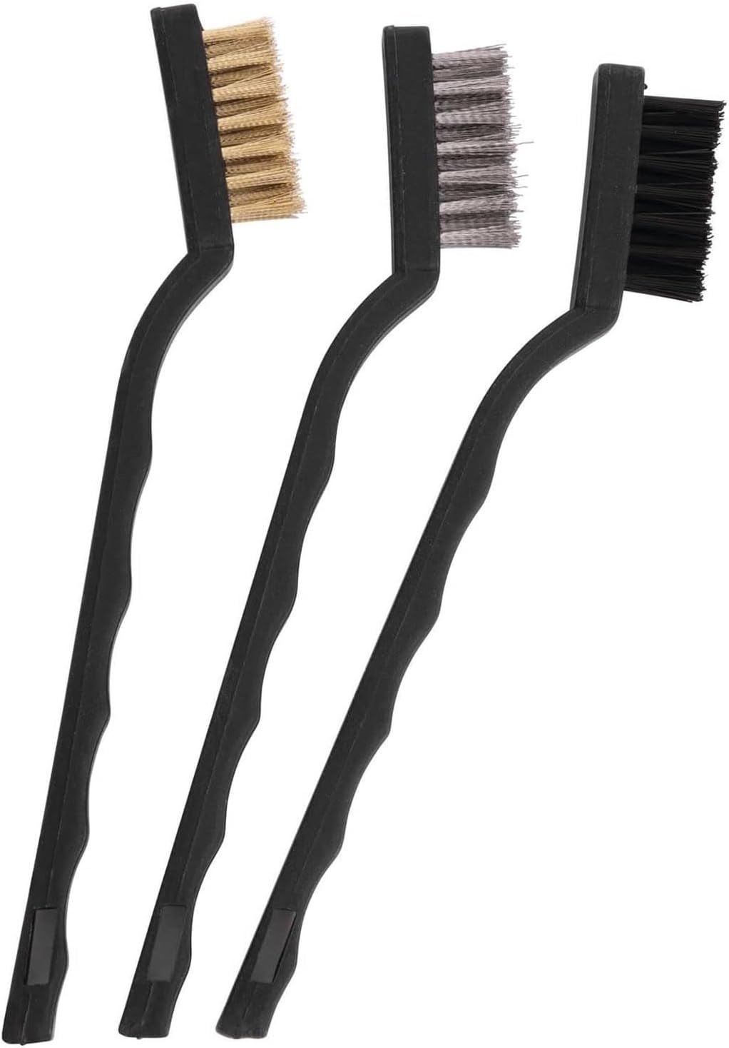 3er-pack Mini-drahtbürsten – Edelstahl-messing-nylonborsten, Kleine Drahtbürsten Zum Reinigen Von Schweißschlacke, Schmutz Und Rost (schwarz + Gold + Silber)