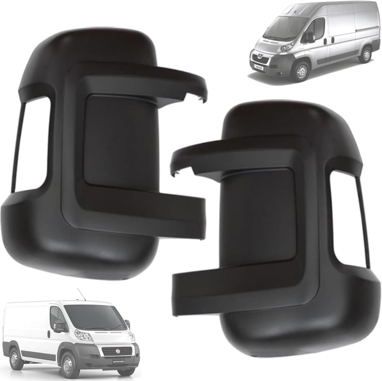 Spiegelabdeckung, Links Und Rechts, Kompatibel Mit Boxer (2006–2014), Jumper (2006–2014), Ducato (2006–2014) 735424438, 735424437 Gehäuse, Schwarze Schale (2er-set).
