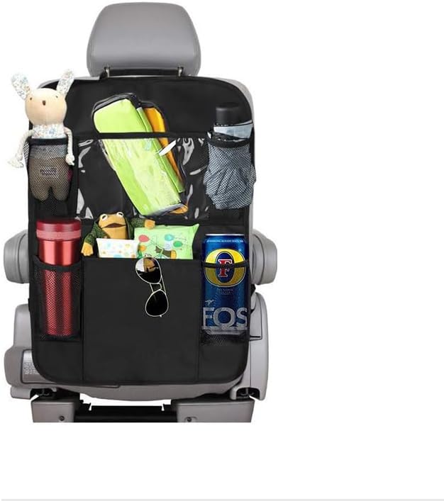 Auto-rücksitz-organizer Mit Touchscreen-tablet-halter, 6 Aufbewahrungstaschen, Protektoren, Fußmatten, Reisezubehör Für Kinder, Schwarz (2)