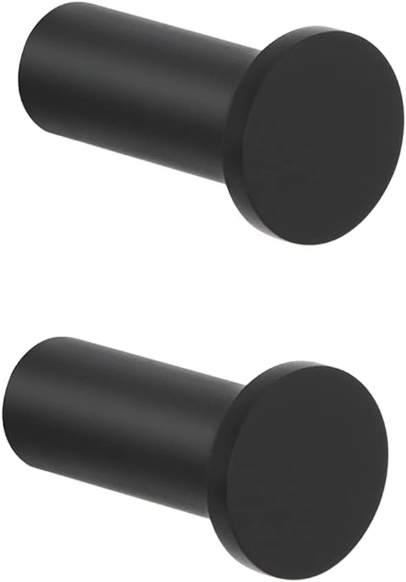 Set Mit 2 Handtuch-/kleiderhaken Aus Edelstahl, 35 Mm, Für Badezimmer, Schlafzimmer Und Küche, Mattschwarze Oberfläche.