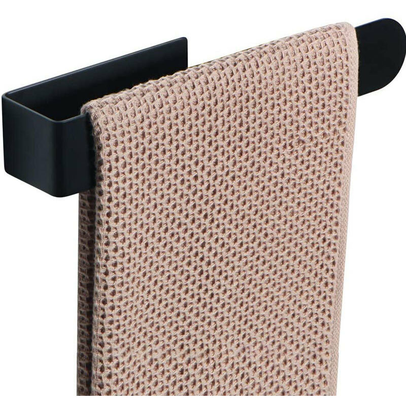 Schwarzer Handtuchhalter, Selbstklebender Handtuchhalter Aus Edelstahl Für Bad Und Küche, Kein Bohren Erforderlich (37 Cm)