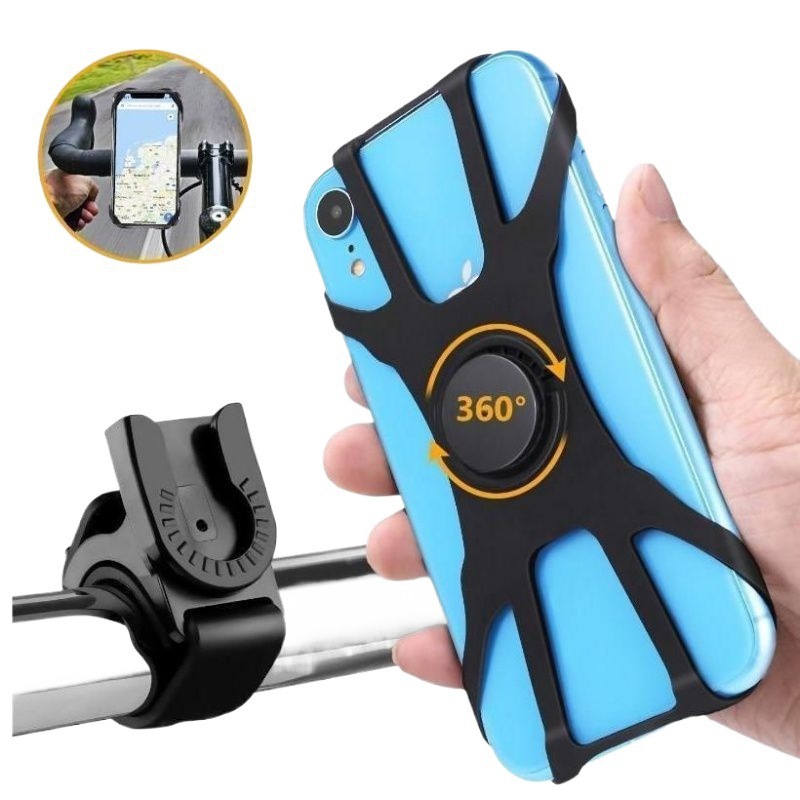 Universeller Fahrrad-handyhalter, 360° Drehbar, Verstellbarer Halter Für Fahrrad-/motorradlenker, Kompatibel Mit Iphone, Daumen-smartphones (schwarz)