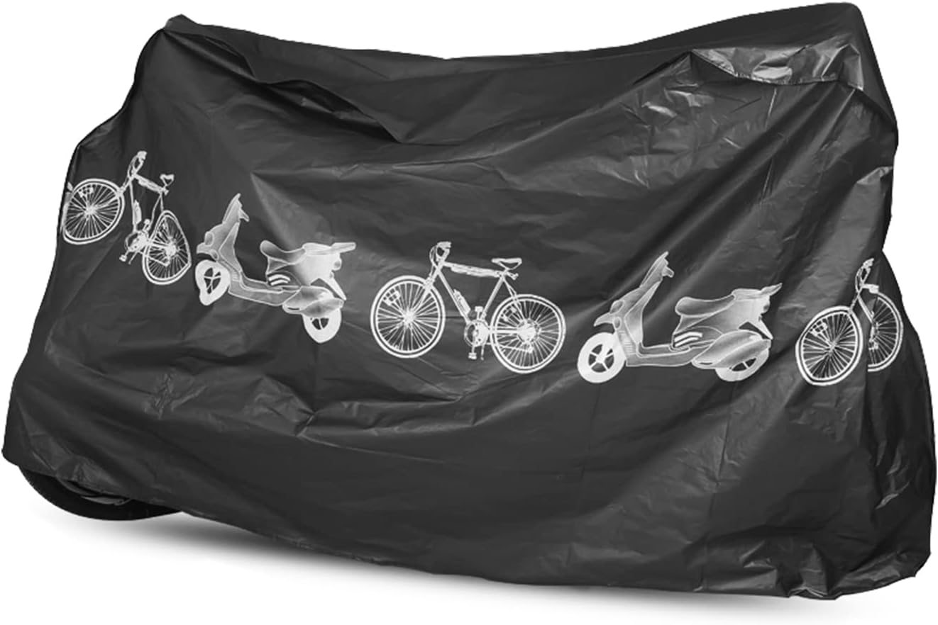 Wasserdichte Fahrradabdeckung, Schutzhülle 200 X 100 Cm, Staubdicht, Outdoor-plane Für Fahrrad, Motorrad, Elektroauto (schwarz)