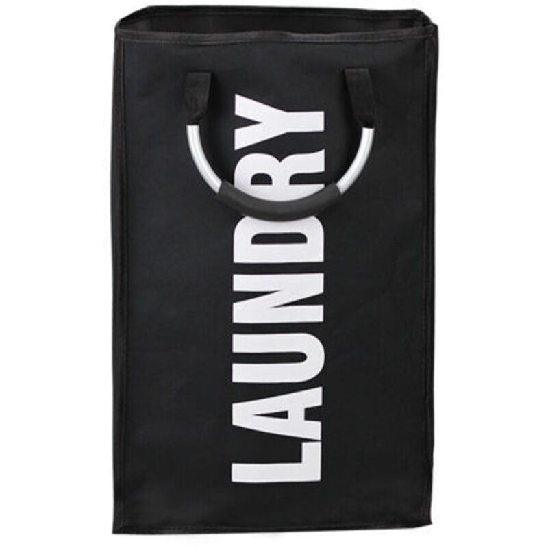 [niemals Verwendet] Faltbarer Und Abnehmbarer Wäschesack – Schwarz, 33 X 23 X 53 Cm, Mit Griff, Wasserdichter Wäschekorb (600d), 20 Bis 35 Liter, Ideal Zur Aufbewahrung Von Kleidung Im Hotel Oder Stud