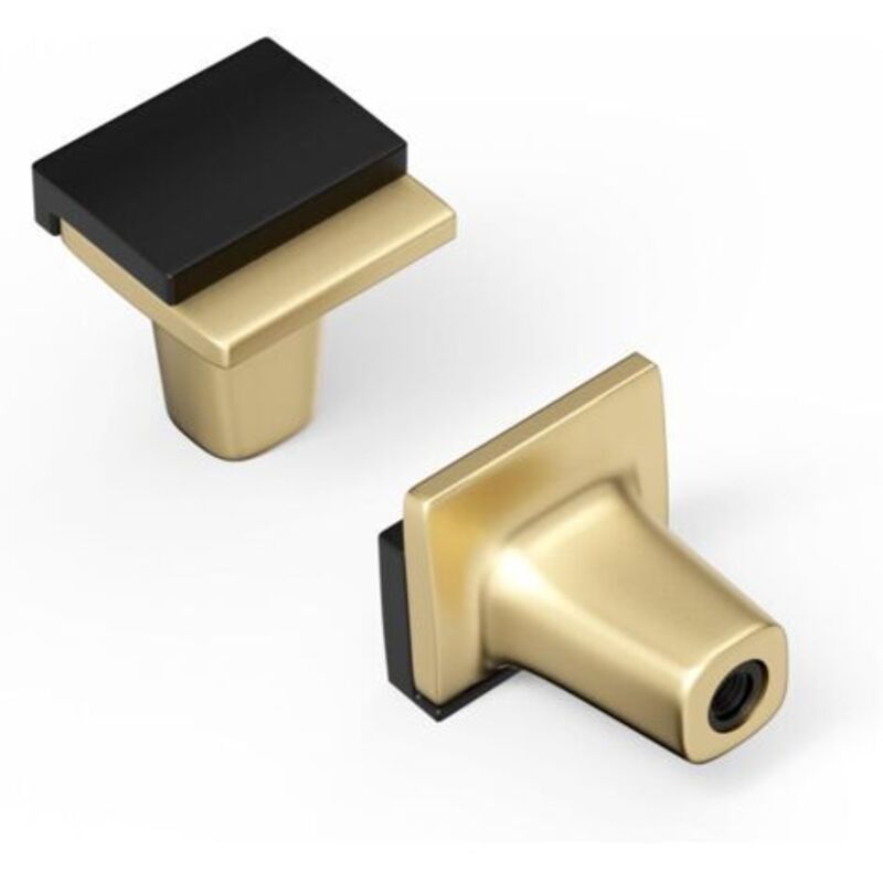 [niemals Verwendet] Set Aus 2 Schwarzen Und Goldenen Schrankgriffen, Schwarzen Schubladenknöpfen, Küchenschubladengriffen, Quadratischen Beschlägen Aus Zinklegierung Für Türen, Schlafzimmerkommoden