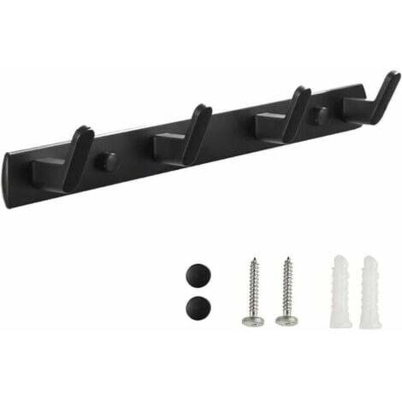 [niemals Verwendet] Wandhaken (schwarz), Badezimmer-wandhaken, Handtuchhaken, Haken Mit 4 Haken Für Badezimmer, Schlafzimmer, Küche, Eingangsbereich