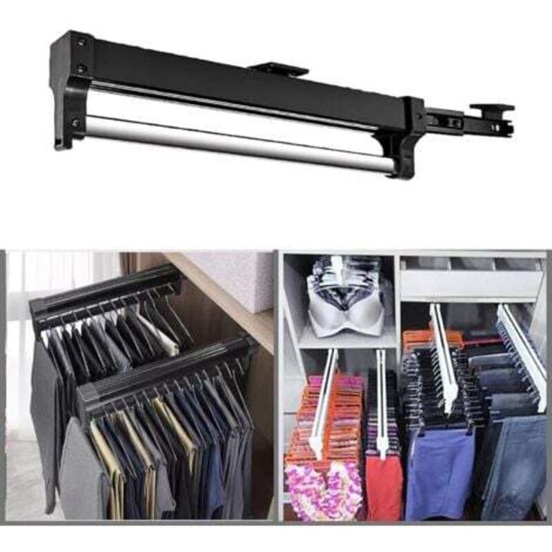 [niemals Verwendet] Stück Ausziehbare Kleiderstange Zum Aufhängen Von Kleiderbügeln - Verstellbare Teleskopstange (292 Mm, Schwarz)