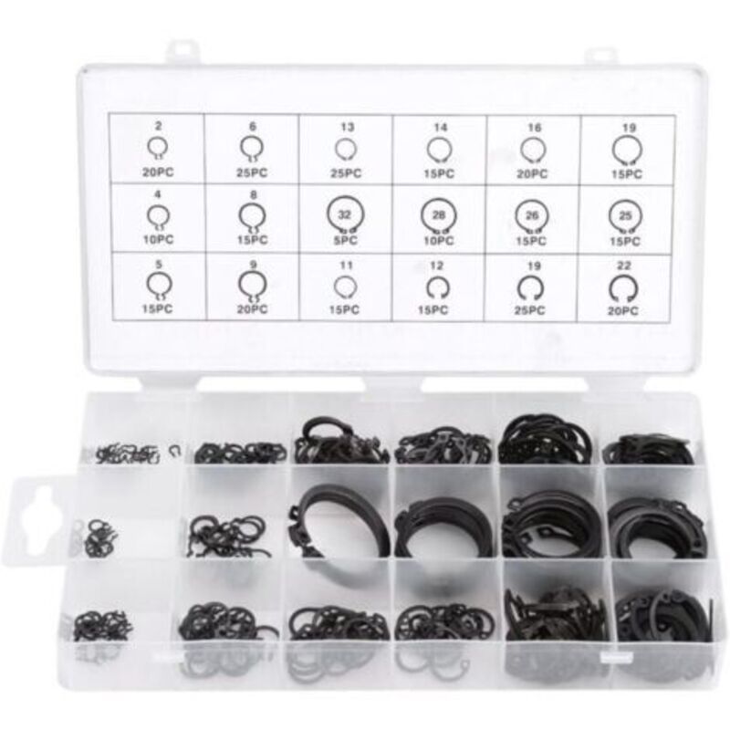 [niemals Verwendet] Sortiment Mit 300 Externen Sicherungsringen, Metall-e-clip-sicherungsring-schnappclip-haltesatz, Sicherungsringzubehör Für Lagerbefestigung