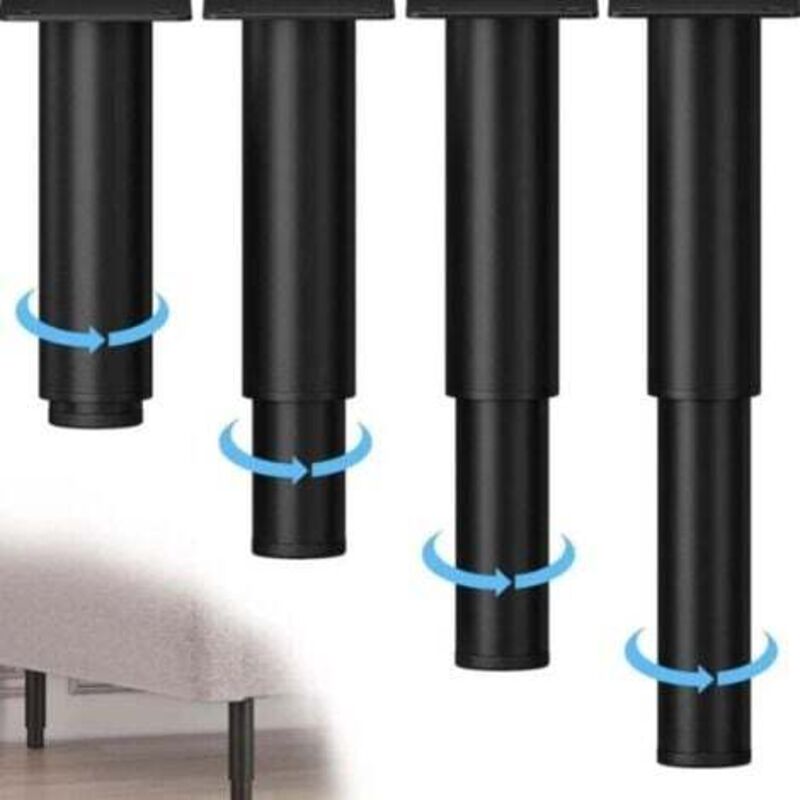[niemals Verwendet] Schwarze, 4er-set Verstellbare Metallmöbelfüße (18-30 Cm), Badezimmerschrankfüße Für Betten, Sofas, Kleiderschränke, Tische, Bücherregale