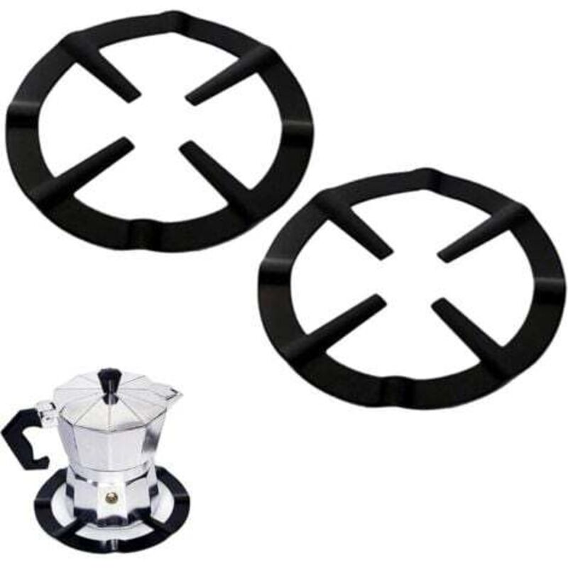 [niemals Verwendet] 2-teiliger Moka-kanne-herdtopf-stützring, Reduzierringständer, Kaffeemaschinenregal-zubehör, Brenner-reduzierring-befestigung Für Espressomaschine, Backofen Und Küche (schwarz)