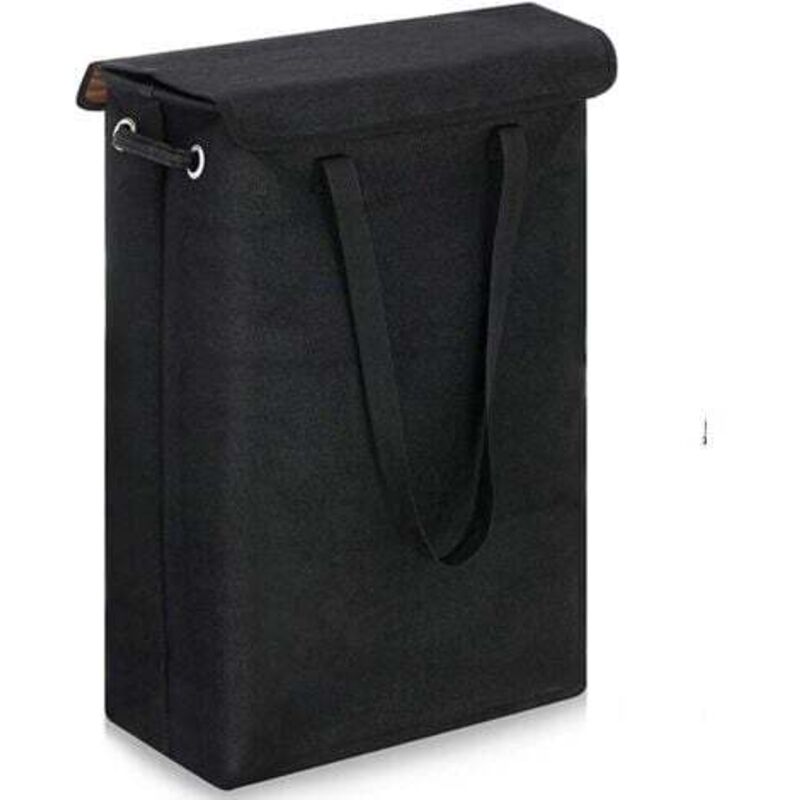 [niemals Verwendet] Wäschekorb Mit Deckel (schwarz) – 45 L – Großer, Atmungsaktiver Und Faltbarer Wäschekorb – Großer Aufbewahrungskorb Für Kleidung, Schlafzimmer