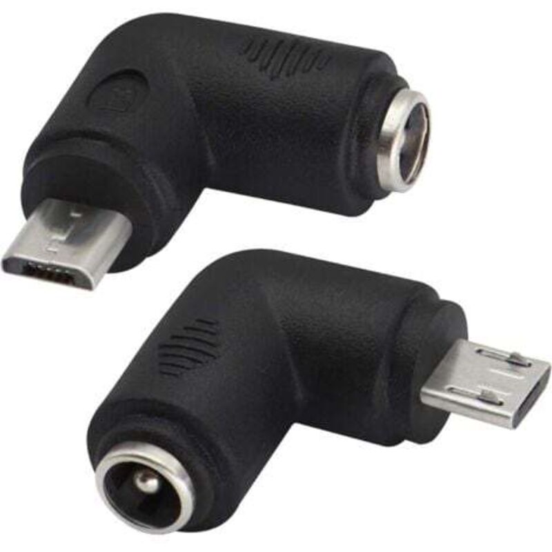 [niemals Verwendet] (2er-pack – Micro) 90°-winkelstecker (5,5 X 2,1 Mm Dc) Auf Micro-usb (5 V Dc) Zum Laden Von Mobiltelefonen, Tablets, Mp3-playern Und Anderen Micro-usb-geräten