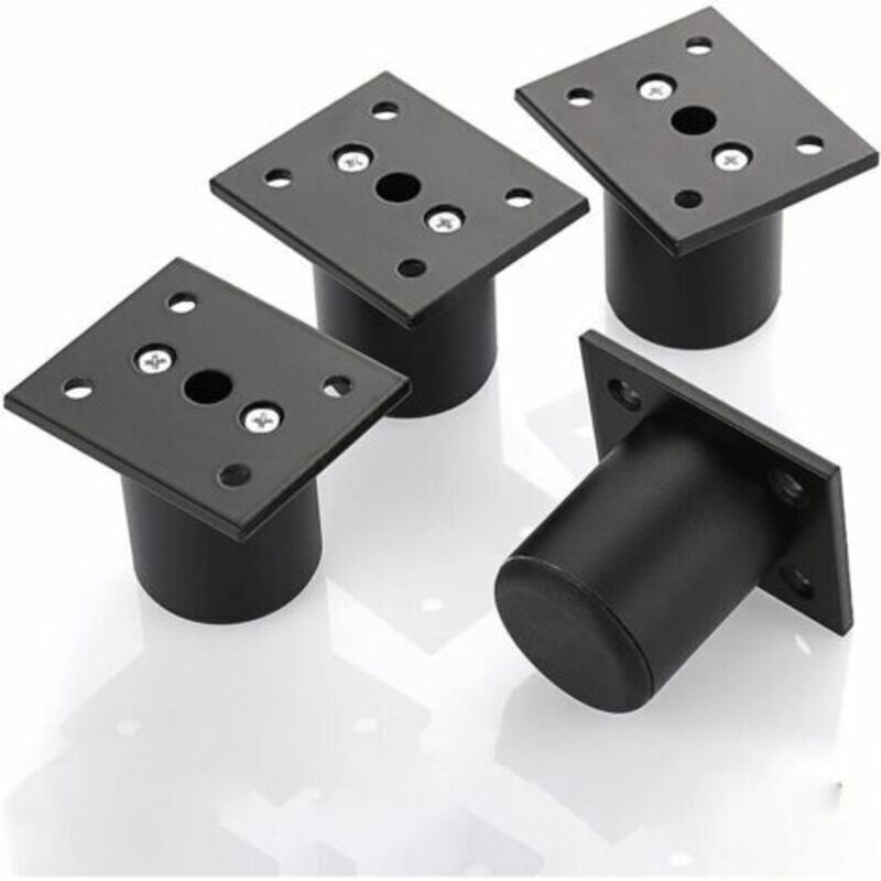 [niemals Verwendet] Stück Verstellbare Möbelfüße Aus Aluminiumlegierung Für Bettgestell, Kleiderschrank, Tisch (schwarz, Höhe 50 Mm)