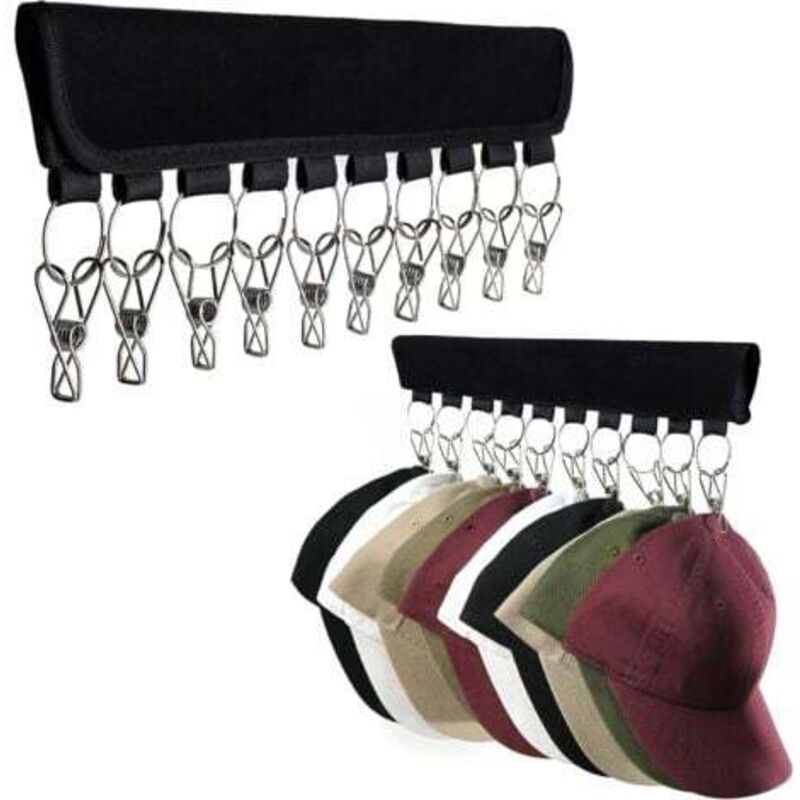 [niemals Verwendet] 2-teilige Hutaufbewahrungsbox Mit 10 Großen Clips, Geeignet Zum Aufhängen Von Baseballkappen, Wintermützen Und Accessoires Kompatibel Mit Kleiderbügeln Verschiedener Größen.