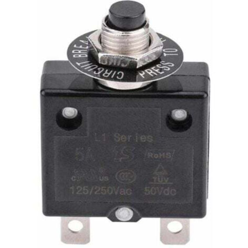 [niemals Verwendet] 15-a-leistungsschalter Mit Optionalem Thermorückstellschalter, 125–250 V Ac, 50 V Dc, Überstromschutz, Druckknopf-leistungsschalter