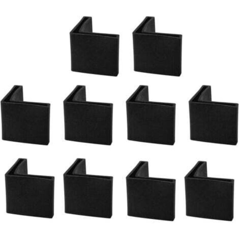 [niemals Verwendet] Schwarze 25 Mm X 25 Mm 10er-packung Winkelkappen Aus Eisen, L-form, Möbelgleiter, Eckenschutz Aus Kunststoff