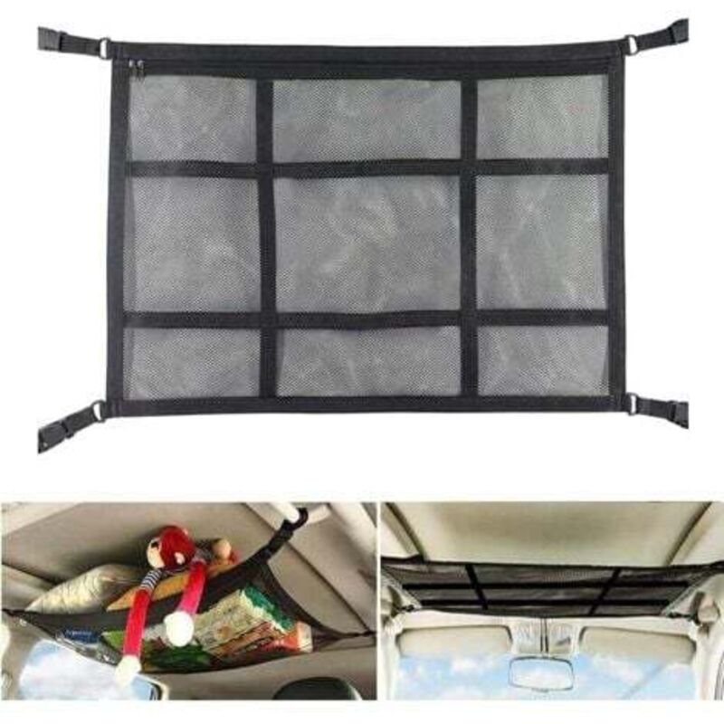 [niemals Verwendet] 78 X 53 Cm, Gepäcknetz Für Die Autodecke, Verstellbarer D-ring, Dachorganizer Für Auto, Lkw, Suv, Reisen, Camping, Innenraumzubehör