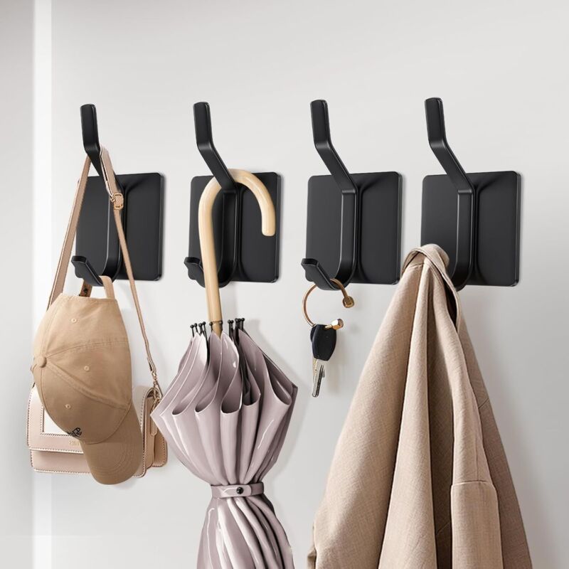 [niemals Verwendet] Set Mit 4 Wandhaken Ohne Bohren, Handtuchhalter Fürs Badezimmer, Klebehaken Fürs Badezimmer, Geeignet Für Die Küche