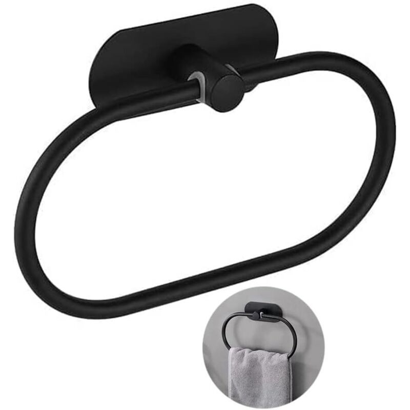 [niemals Verwendet] Handtuchring – Edelstahl – Schwarz – 20 Cm X 13 Cm – Zum Aufhängen – Fürs Badezimmer